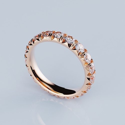 Eternity Rings Collection All Sizes 02 3mm Stones 3D print model