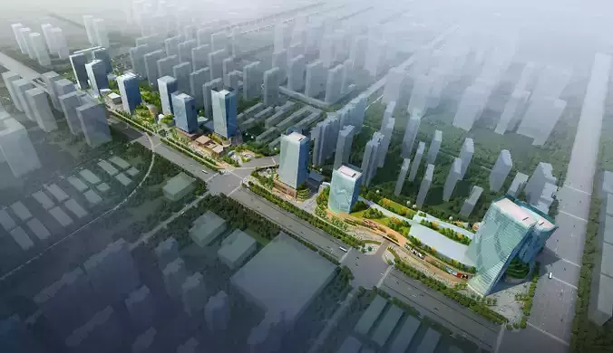 3Dmax fashion city commercial square building 415