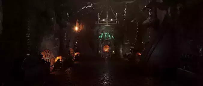 HellCage Environment dungeon  Low-poly 3D model