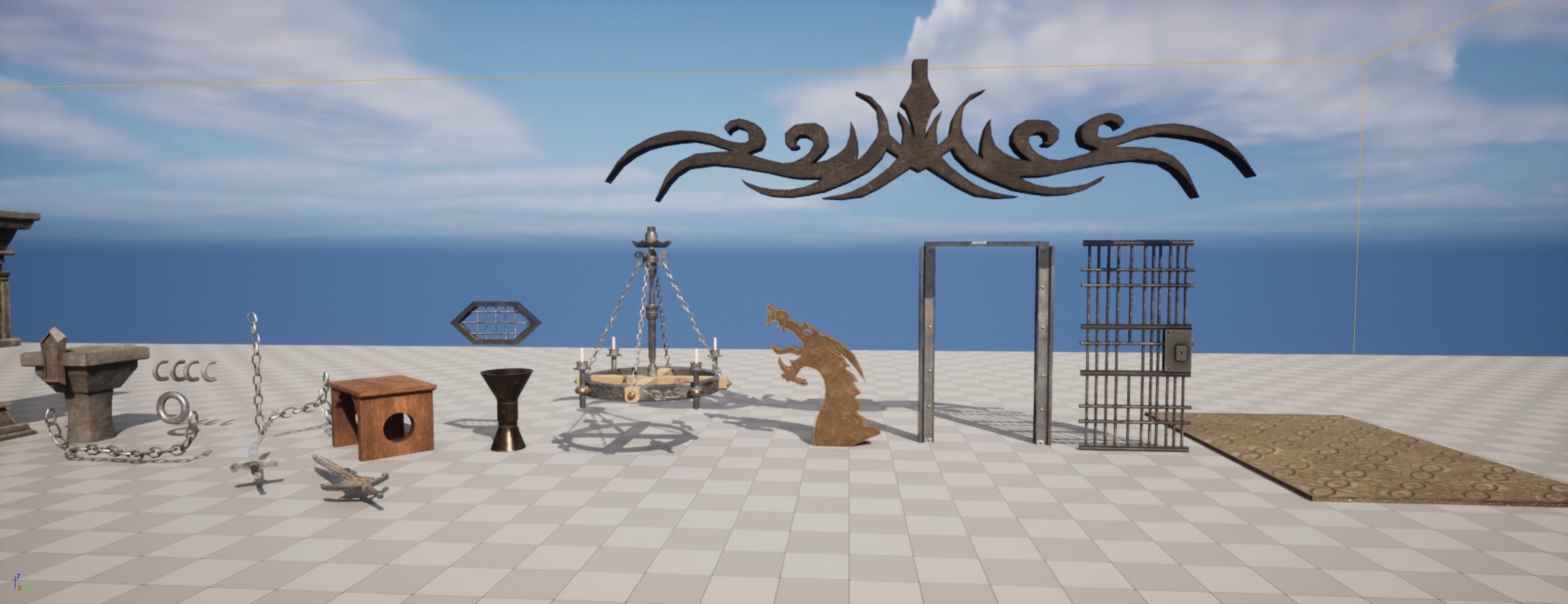 HellCage Environment dungeon  Low-poly 3D model_5