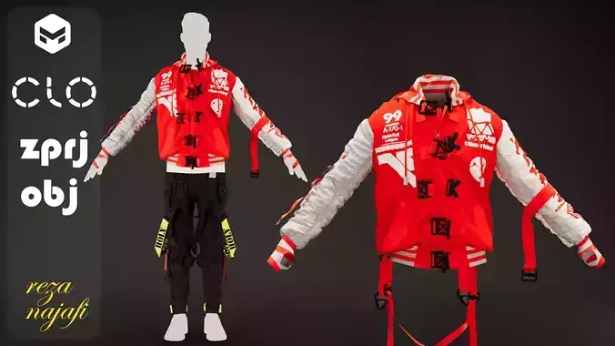 Jacket design M bomber m56 for marvelous designer