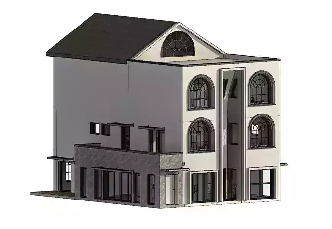 Small Apartment 3D House plan  Low-poly 3D model