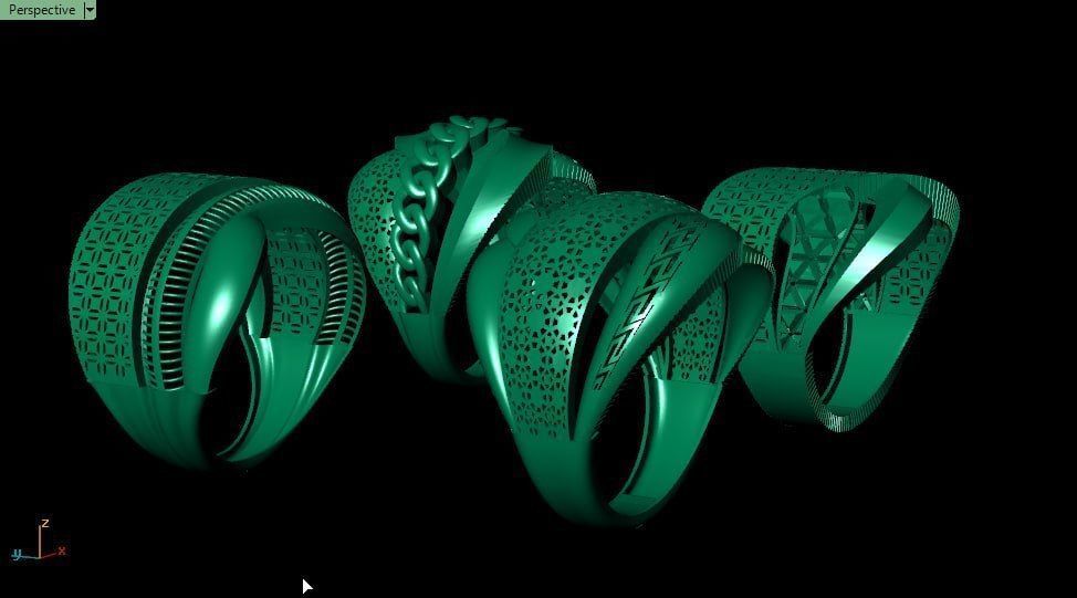 Women Fusion ring pack 3D print model_3