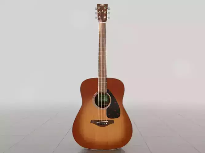 Yahama Yamaha FG800 Acoustic Guitar PBR Game Ready Realistic 4K Free low-poly 3D model