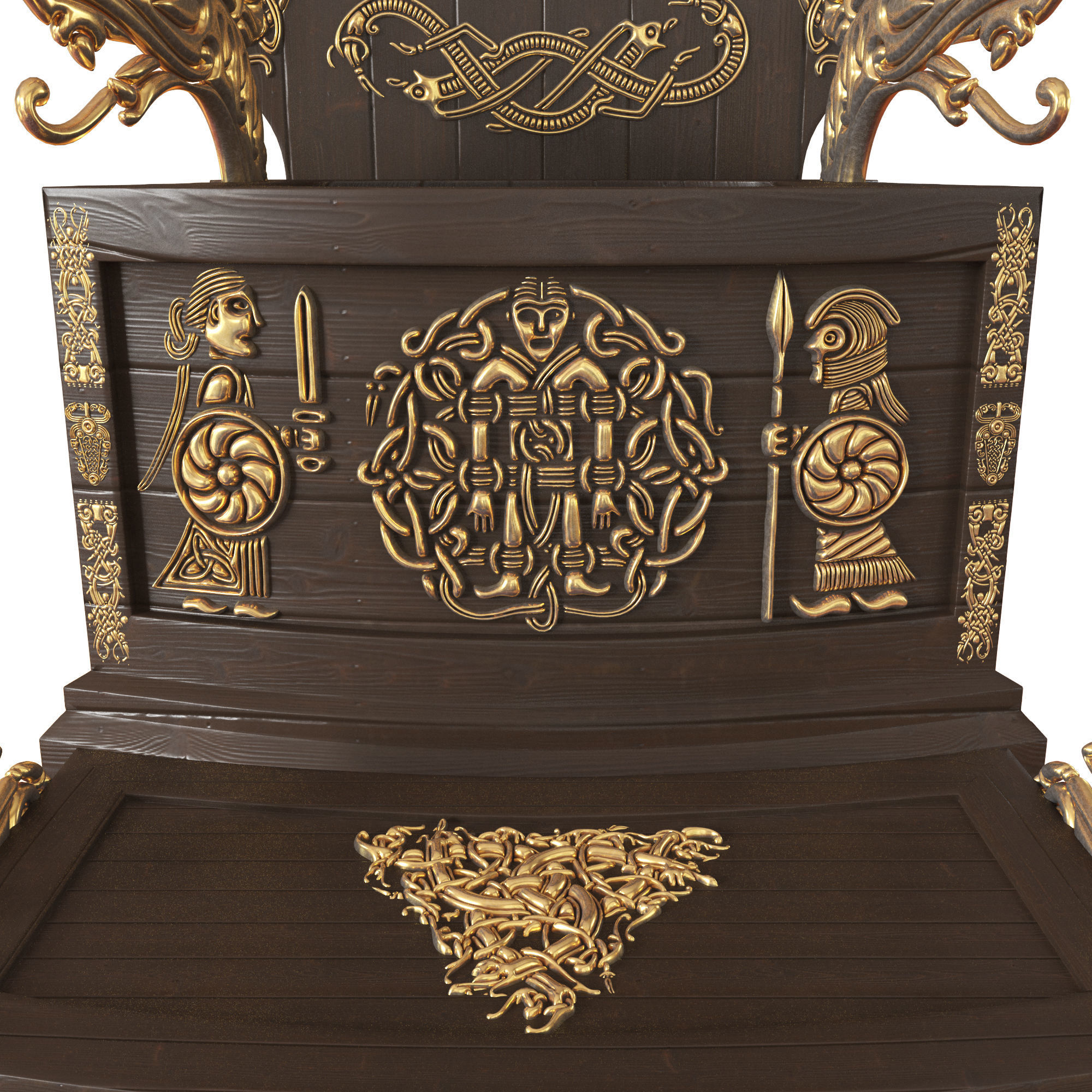 Viking throne 3D model_4