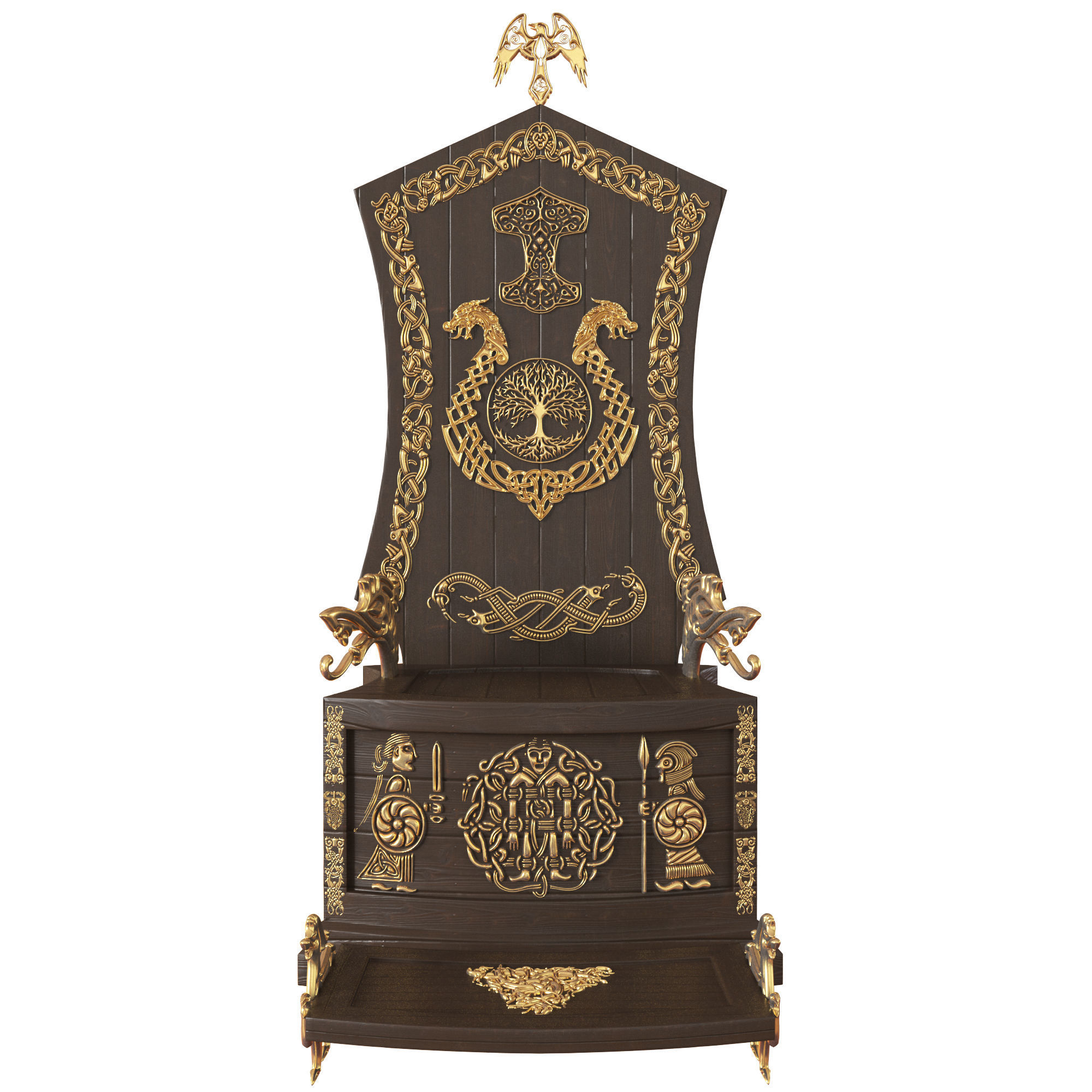 Viking throne 3D model_1
