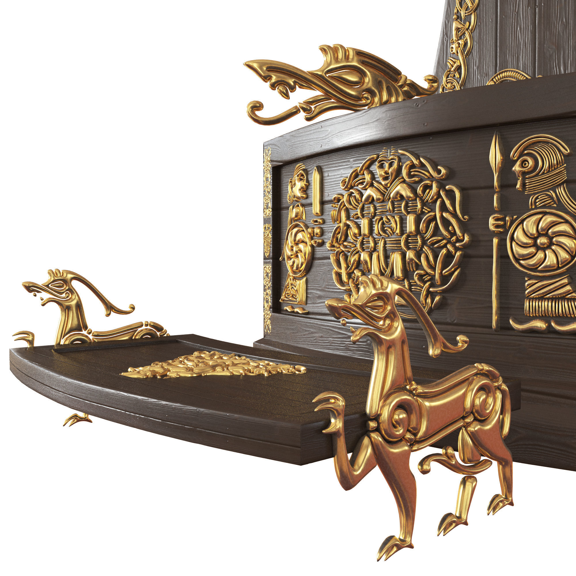 Viking throne 3D model_5