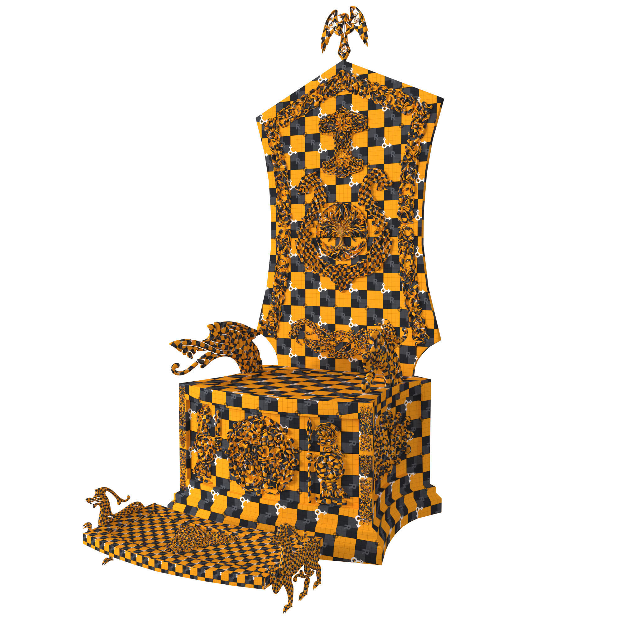 Viking throne 3D model_8