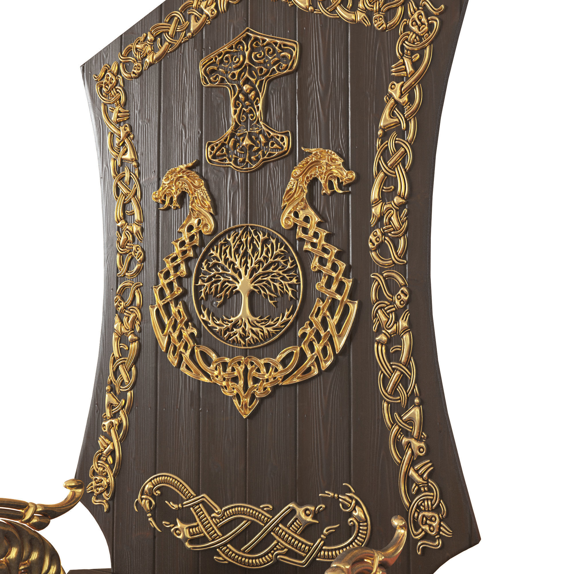 Viking throne 3D model_3
