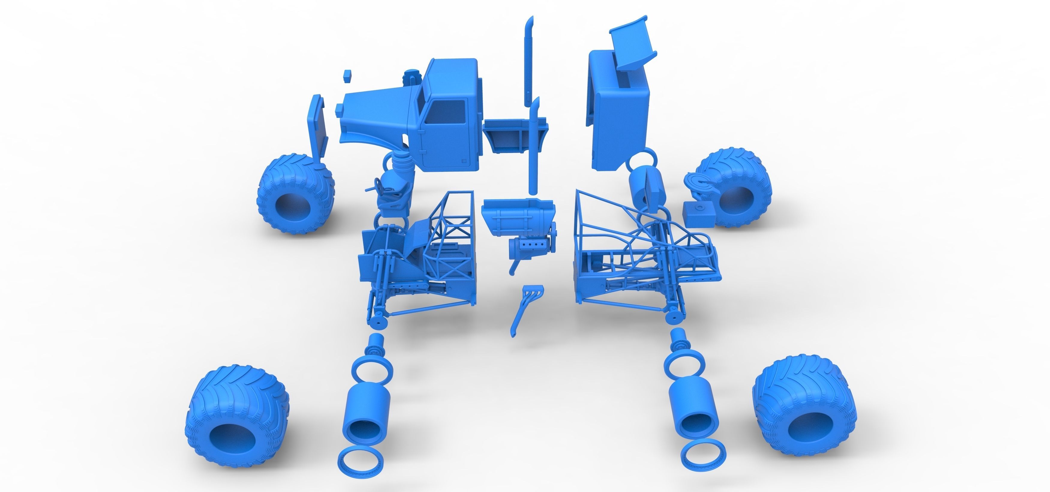 Monster Tow Truck Scale 1 to 25 3D print model_38