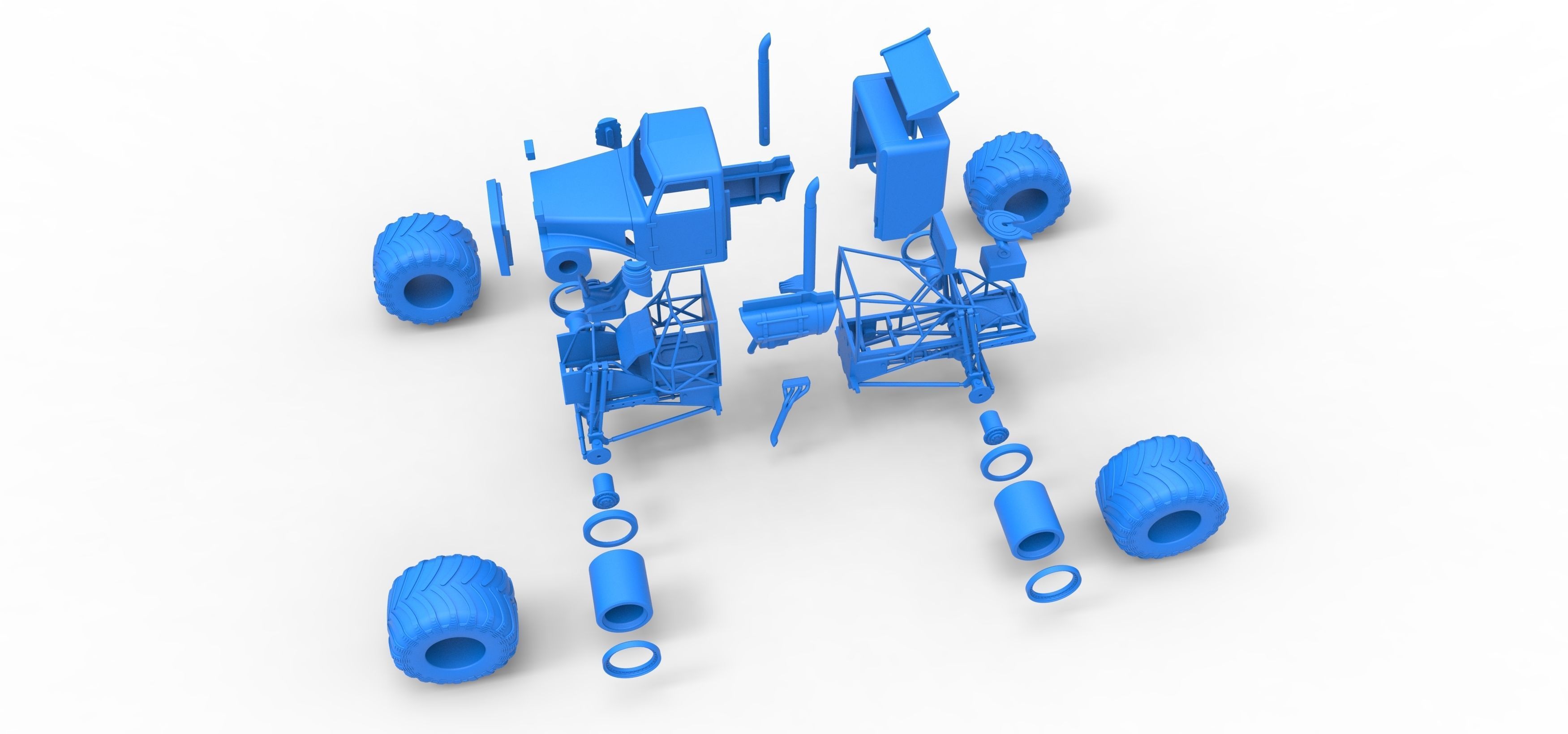 Monster Tow Truck Scale 1 to 25 3D print model_34