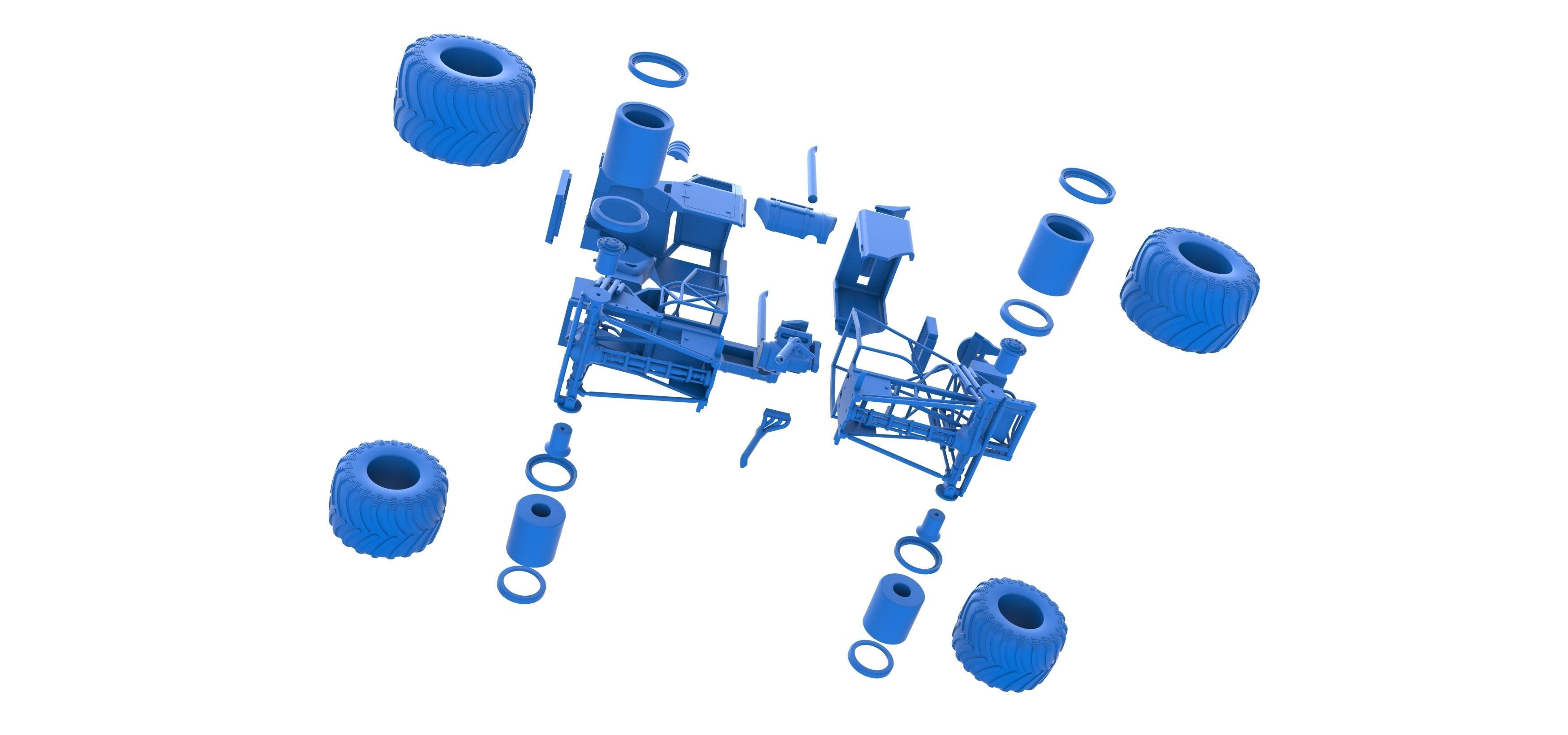 Monster Tow Truck Scale 1 to 25 3D print model_35