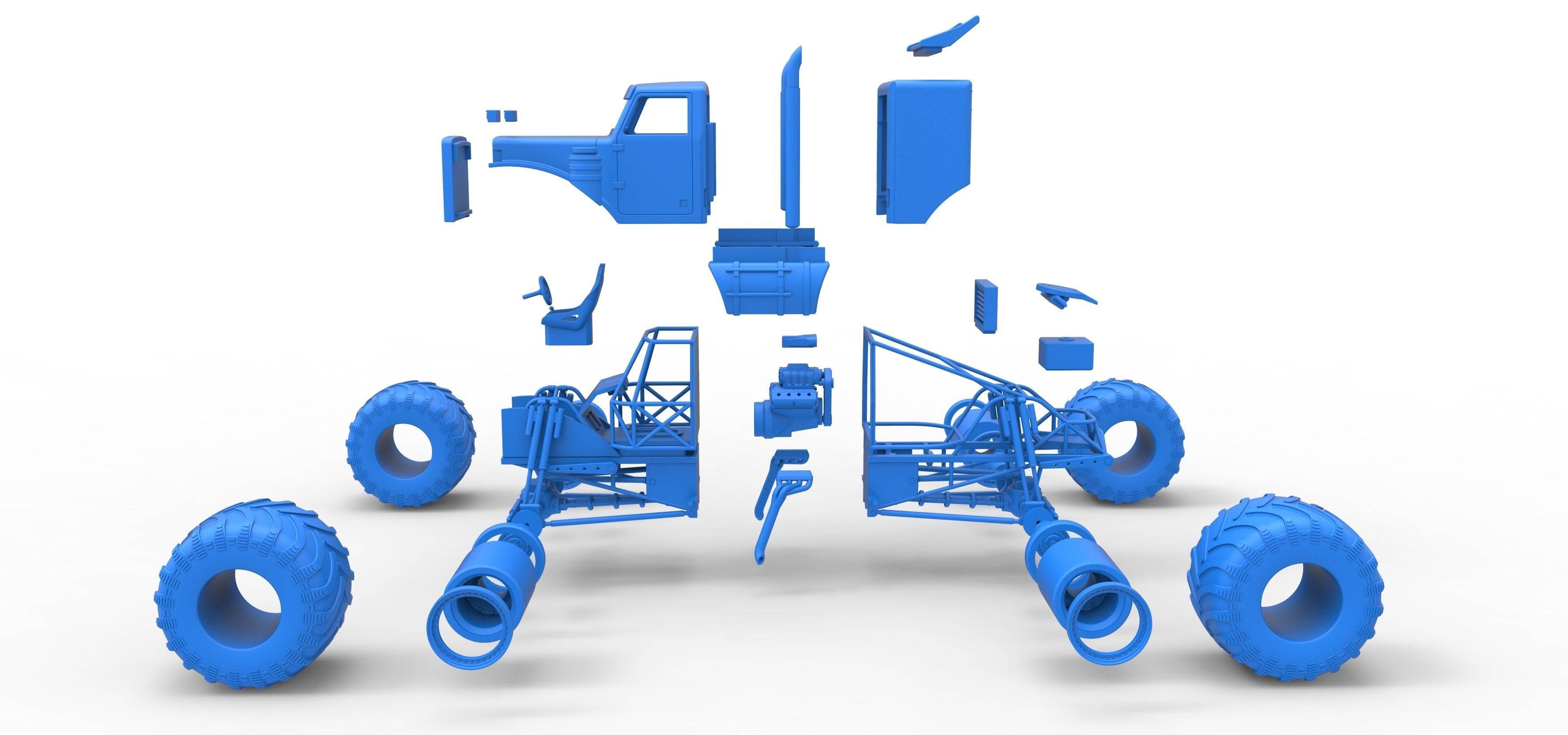 Monster Tow Truck Scale 1 to 25 3D print model_37