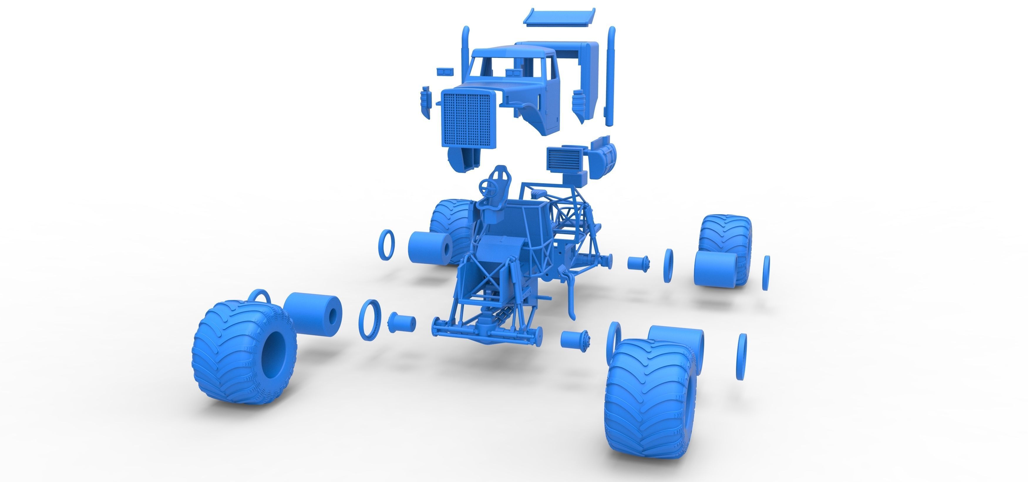 Monster Tow Truck Scale 1 to 25 3D print model_36