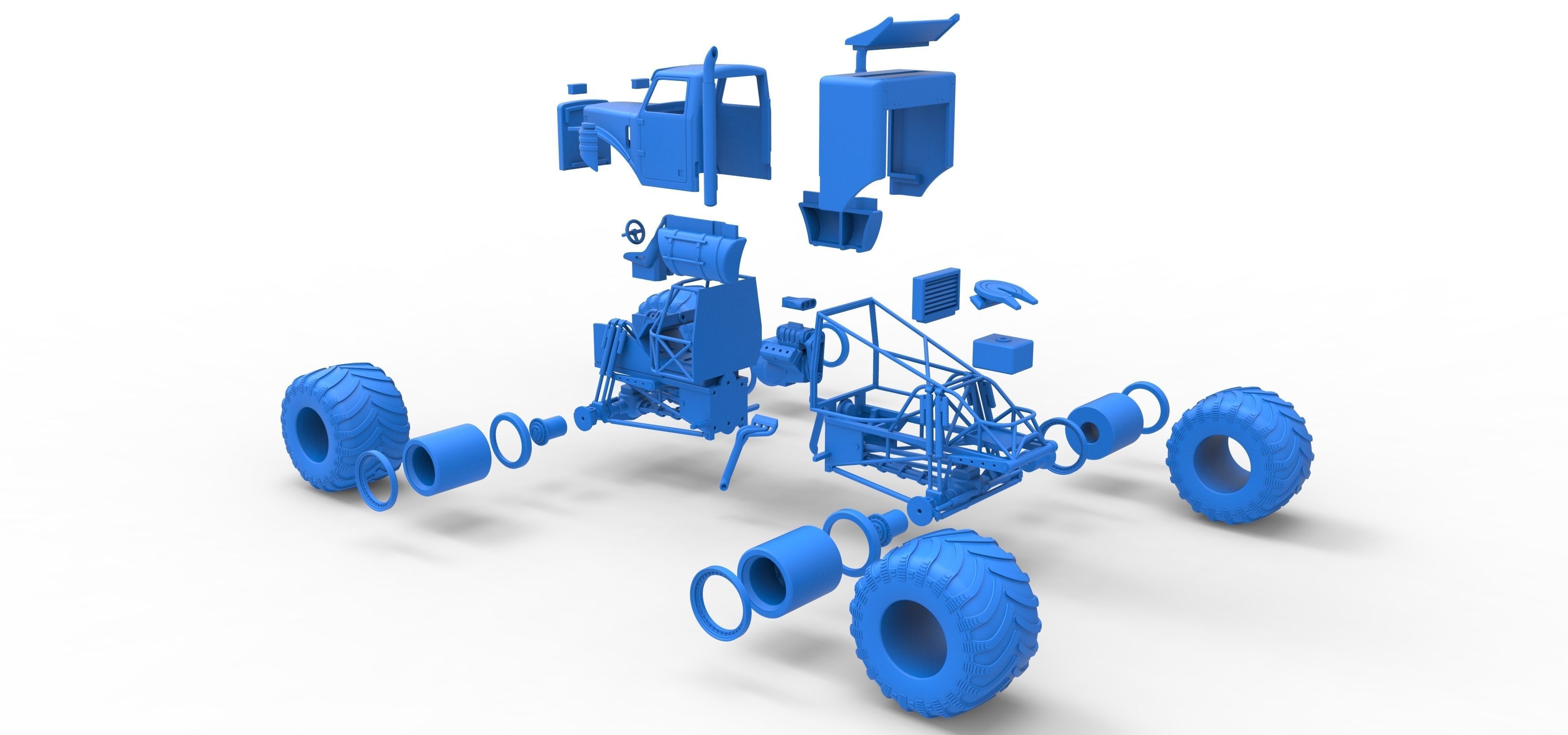 Monster Tow Truck Scale 1 to 25 3D print model_39