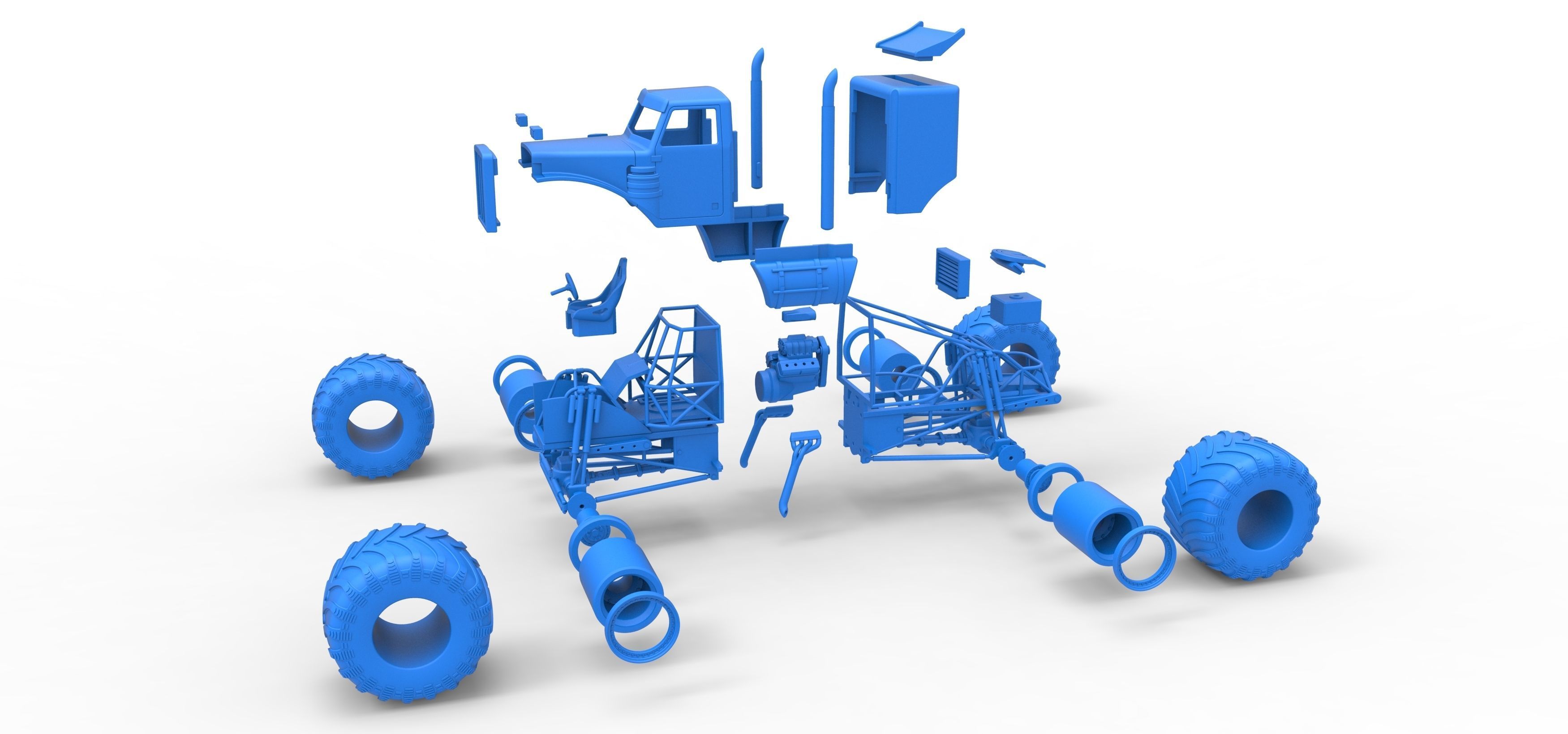 Monster Tow Truck Scale 1 to 25 3D print model_33