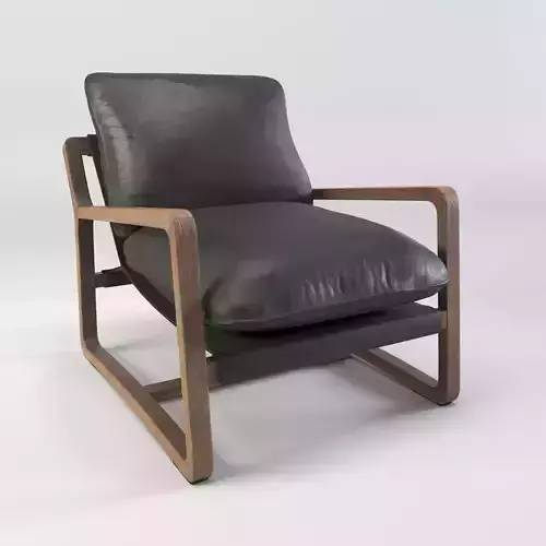 Four hand ace chair - Rolland chair - Leather chair Low-poly 3D model