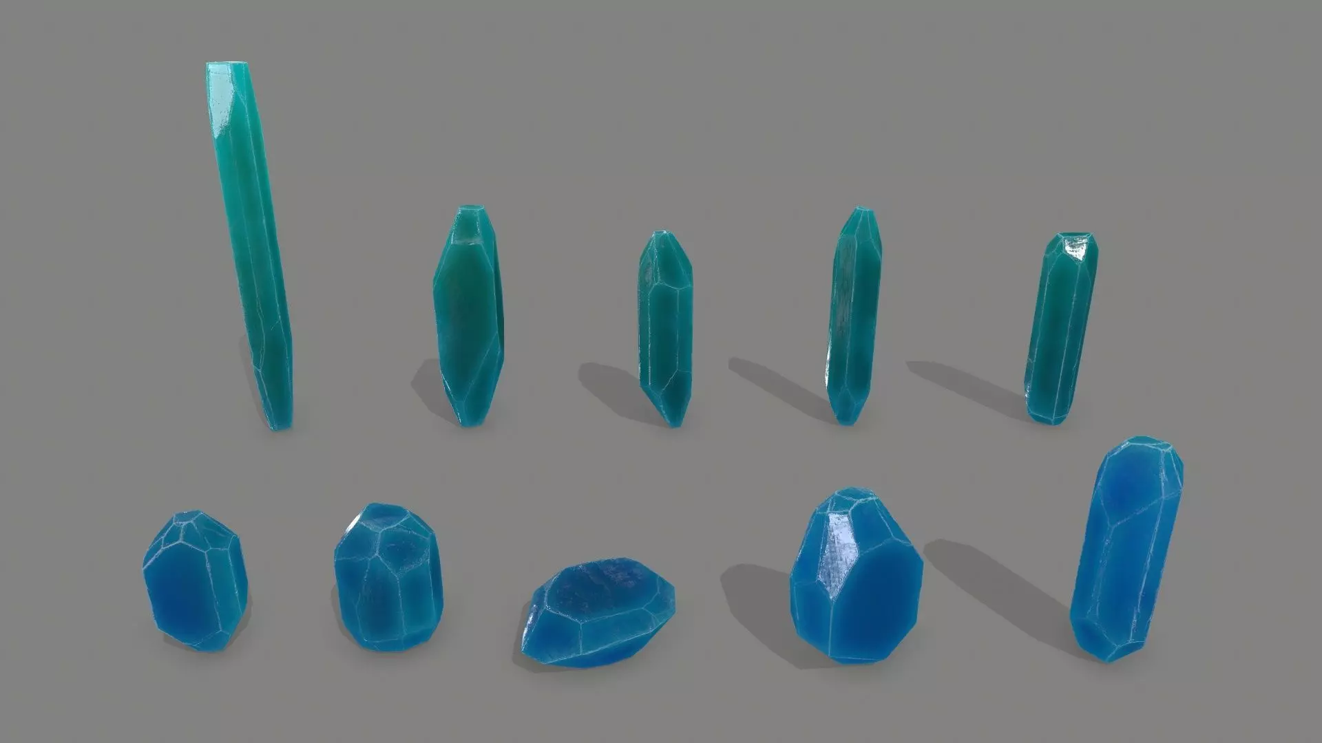 3D model crystal set VR / AR / low-poly | CGTrader