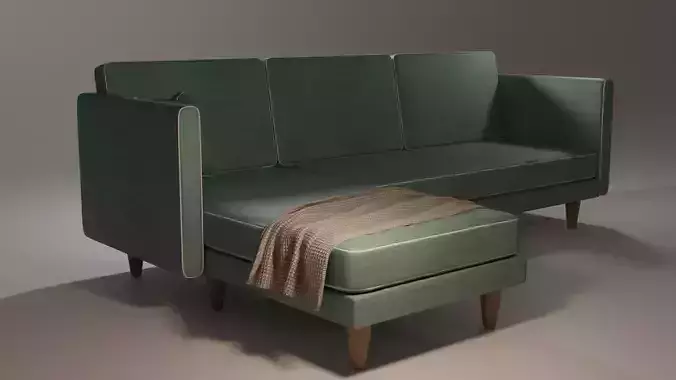Corduroy Modern Corner Sofa