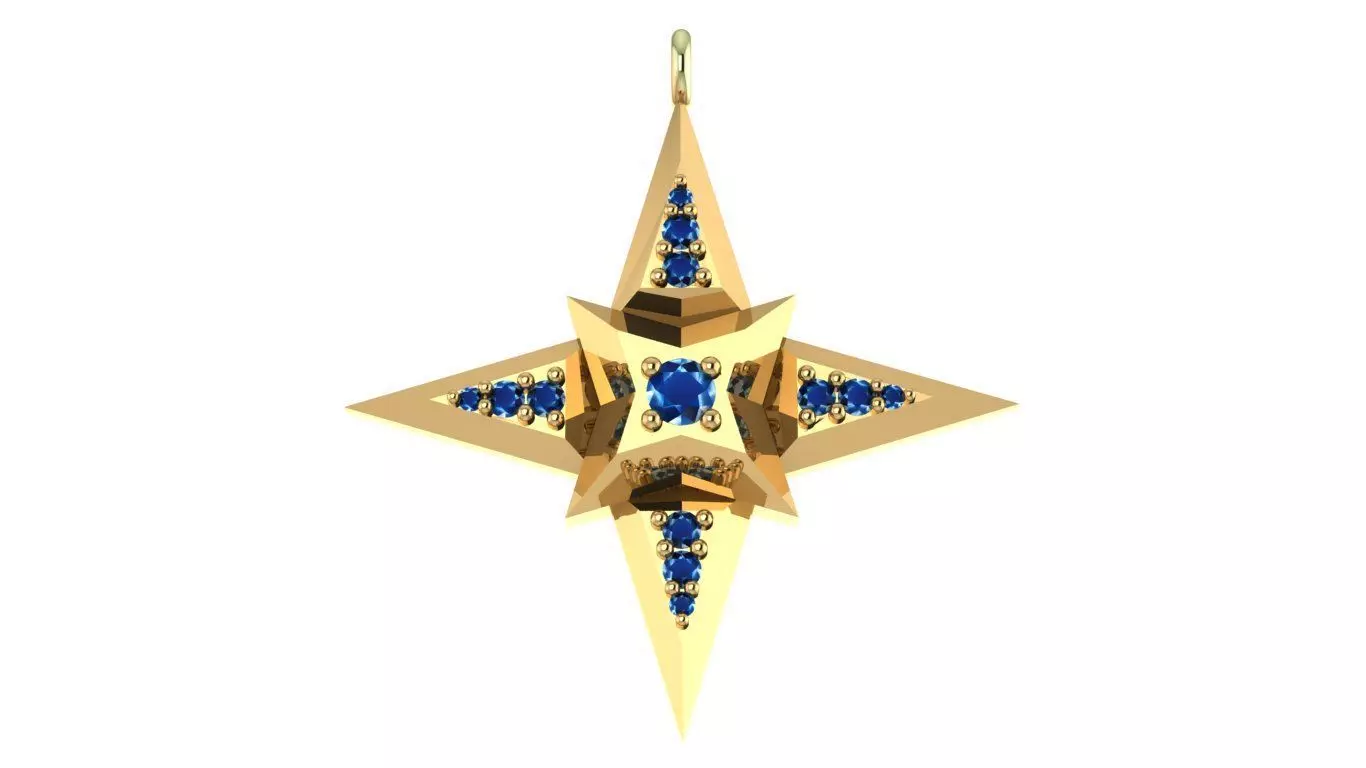 pole star women silver lady necklace 3D print model