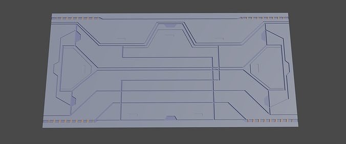 Sci-fi wall panel Low-poly 3D model