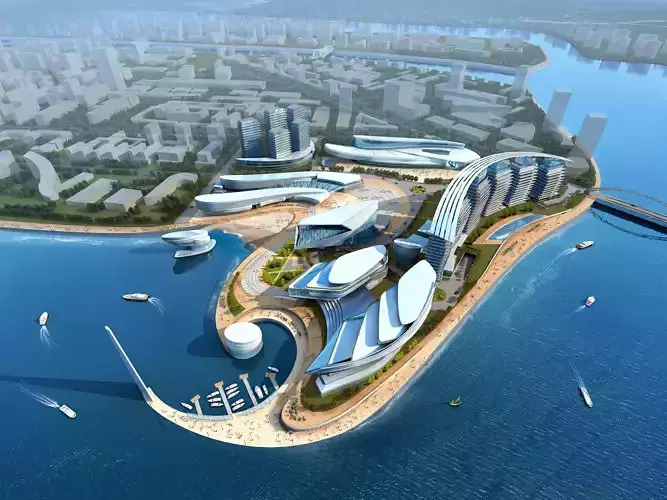 3Dmax fashion city commercial square building 416