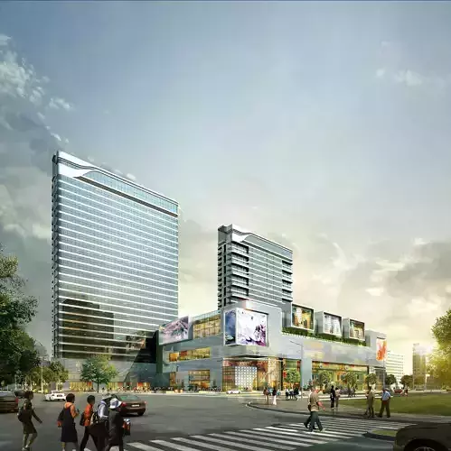 3Dmax fashion city commercial square building 417