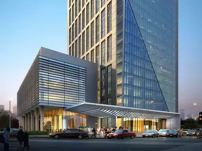 3Dmax fashion city commercial square building 418