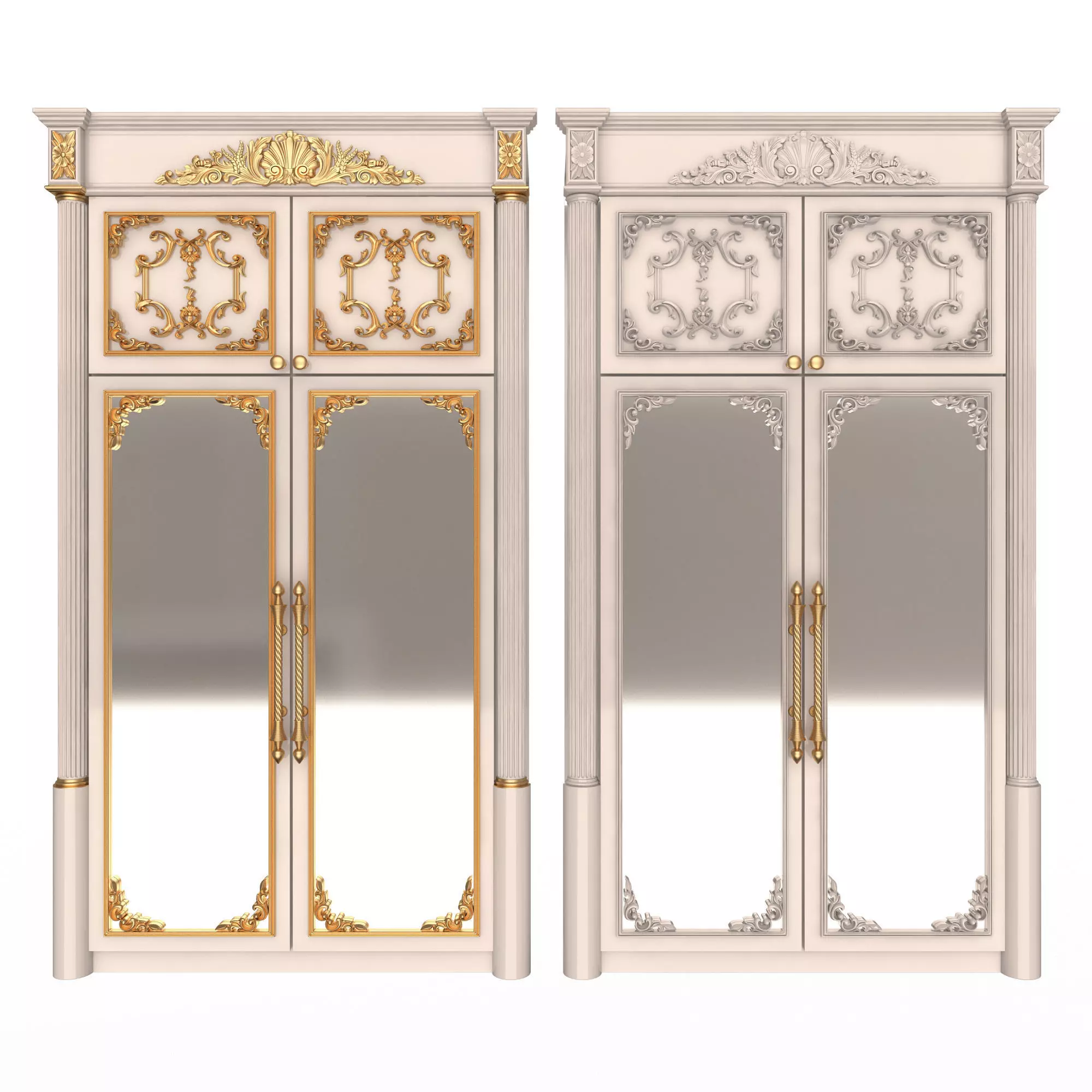 Classic Wardrobe Furniture Xudayar 02 Low-poly 3D model