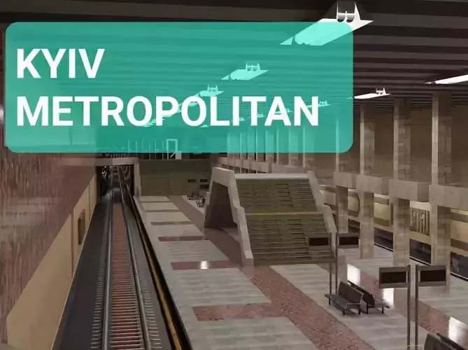 Underground train station Pozniaky Metropolitan Kyiv Ukraine
