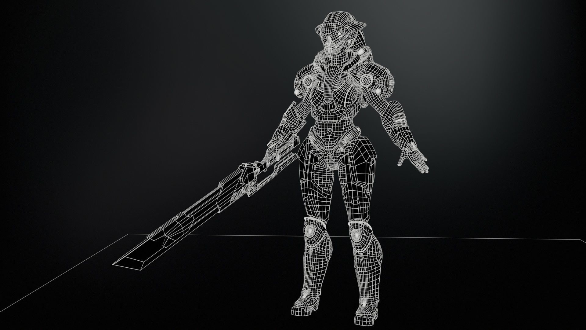 CyberJagg5 Low-poly 3D model_16