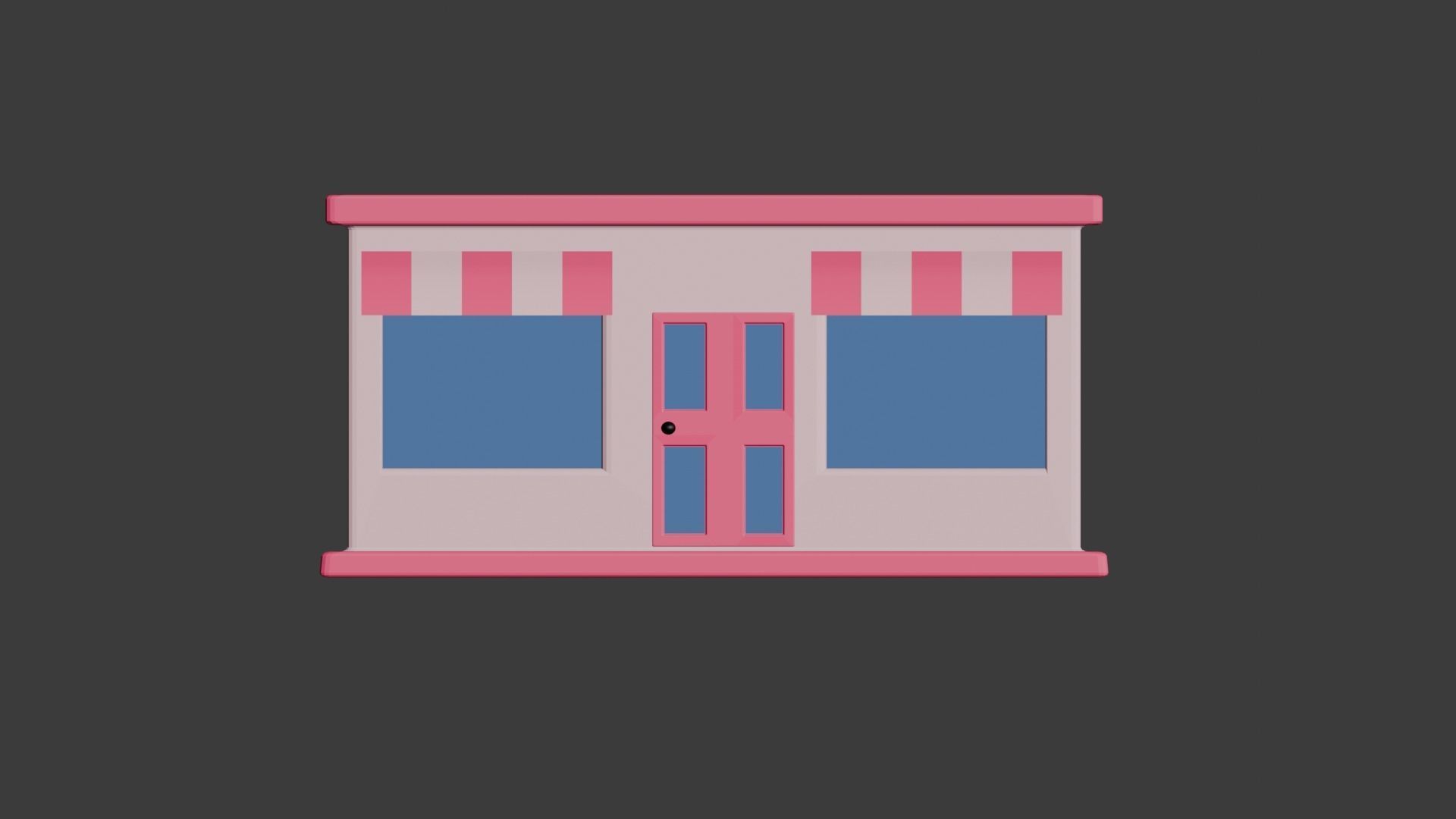 Low poly cartoon shop 3D model Game Ready Low-poly 3D model_5