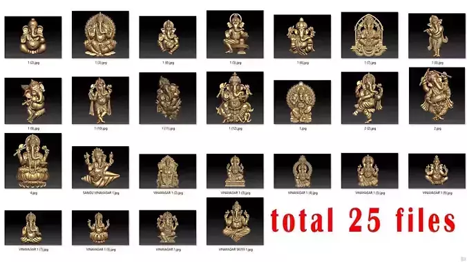 ganapathi pendent lot 25 files 3D print model