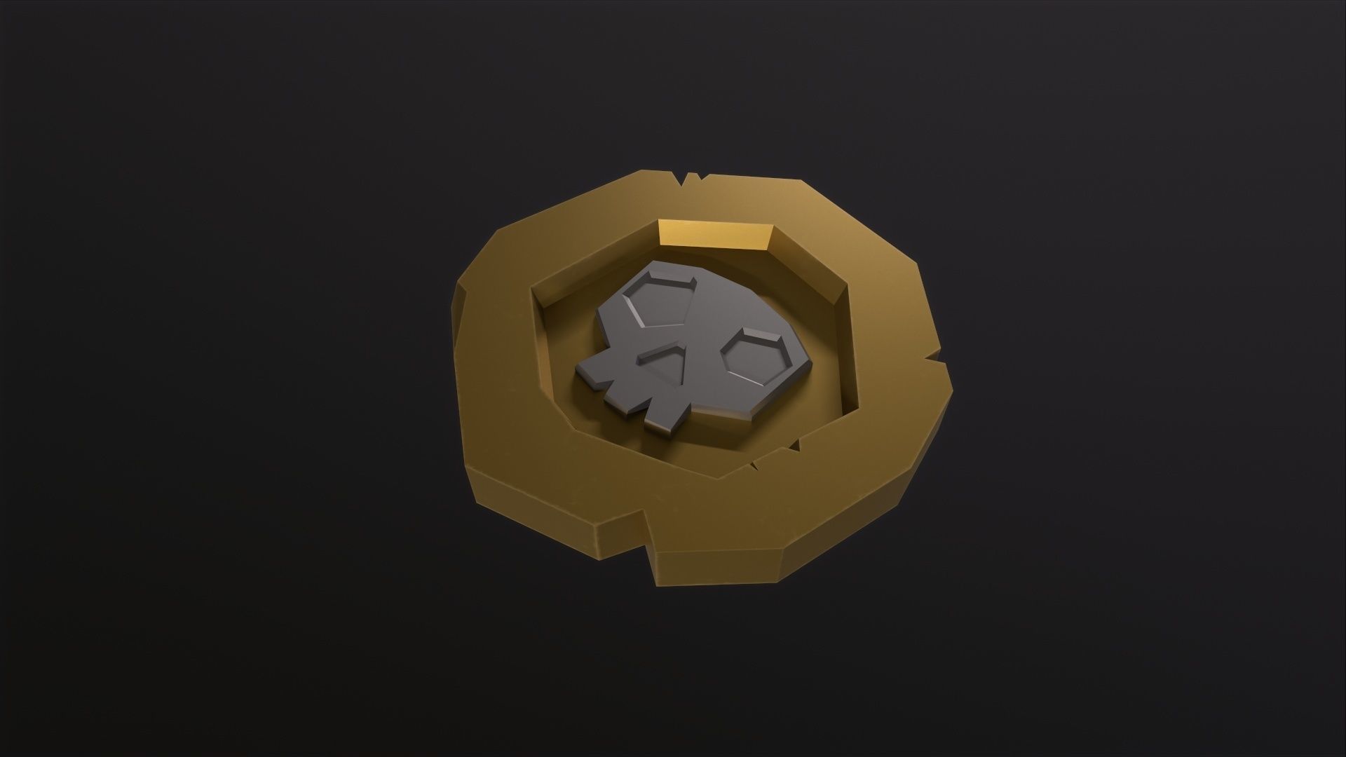 Stylized Pirate Coin 3D Model Low-poly 3D model_6