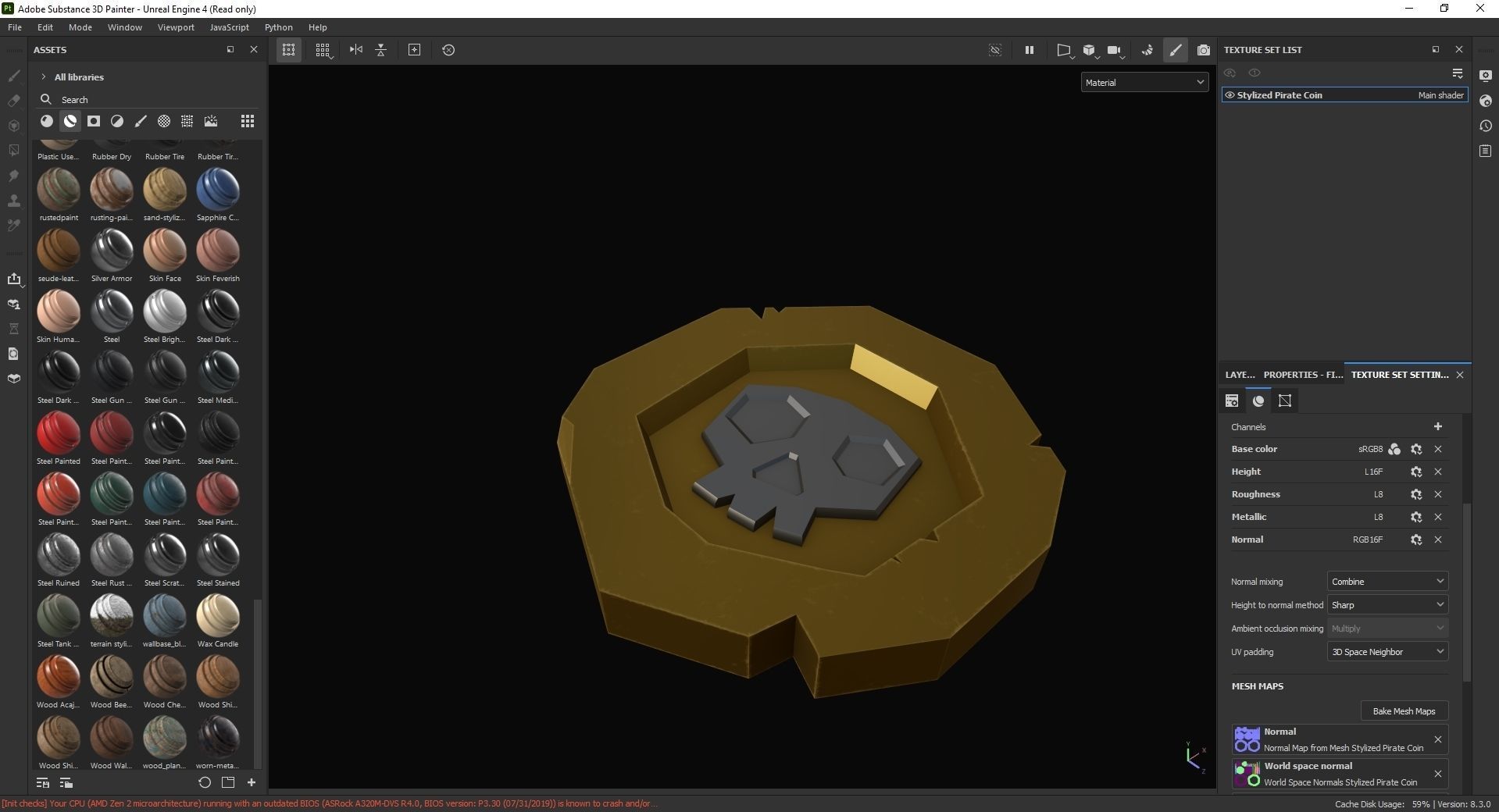 Stylized Pirate Coin 3D Model Low-poly 3D model_7