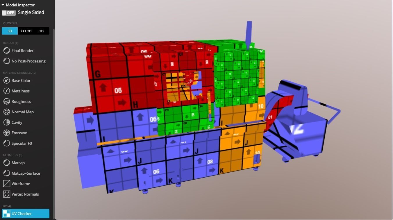 SPECTR TC-M processing center Low-poly 3D model_4