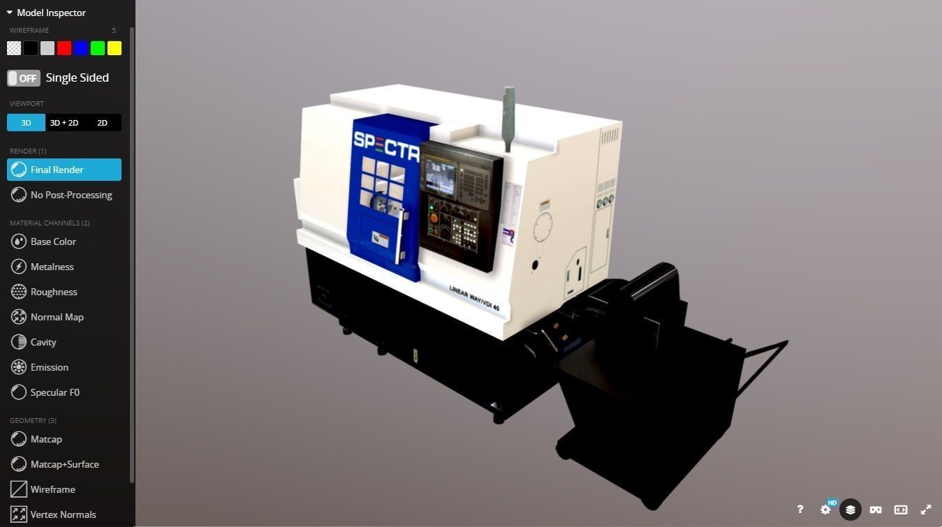 SPECTR TC-M processing center Low-poly 3D model_8