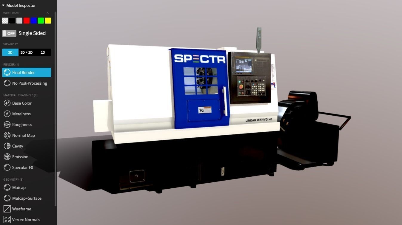 SPECTR TC-M processing center Low-poly 3D model_2