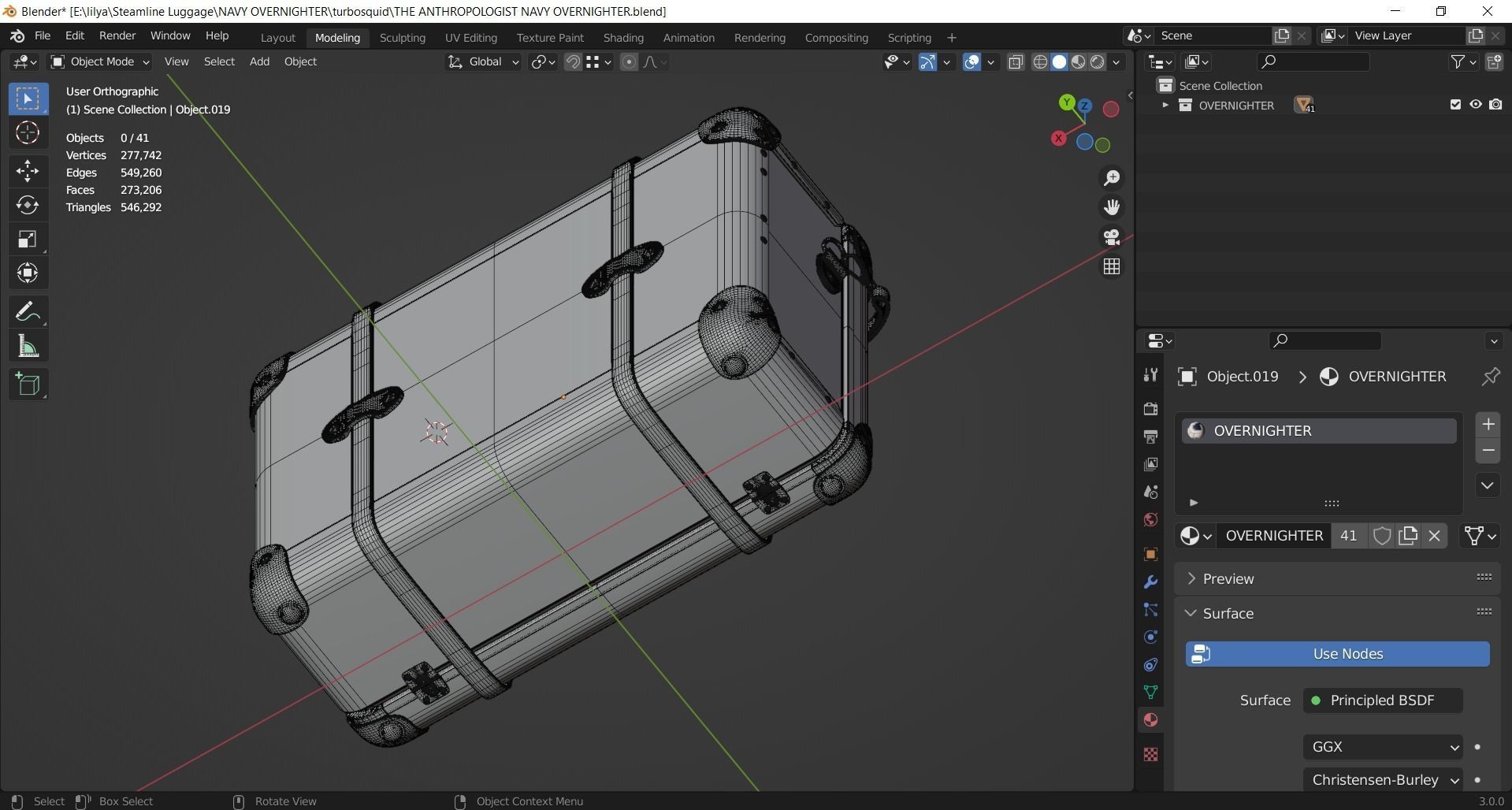 Steamline Anthropologist Navy Overnighter 3D model_13