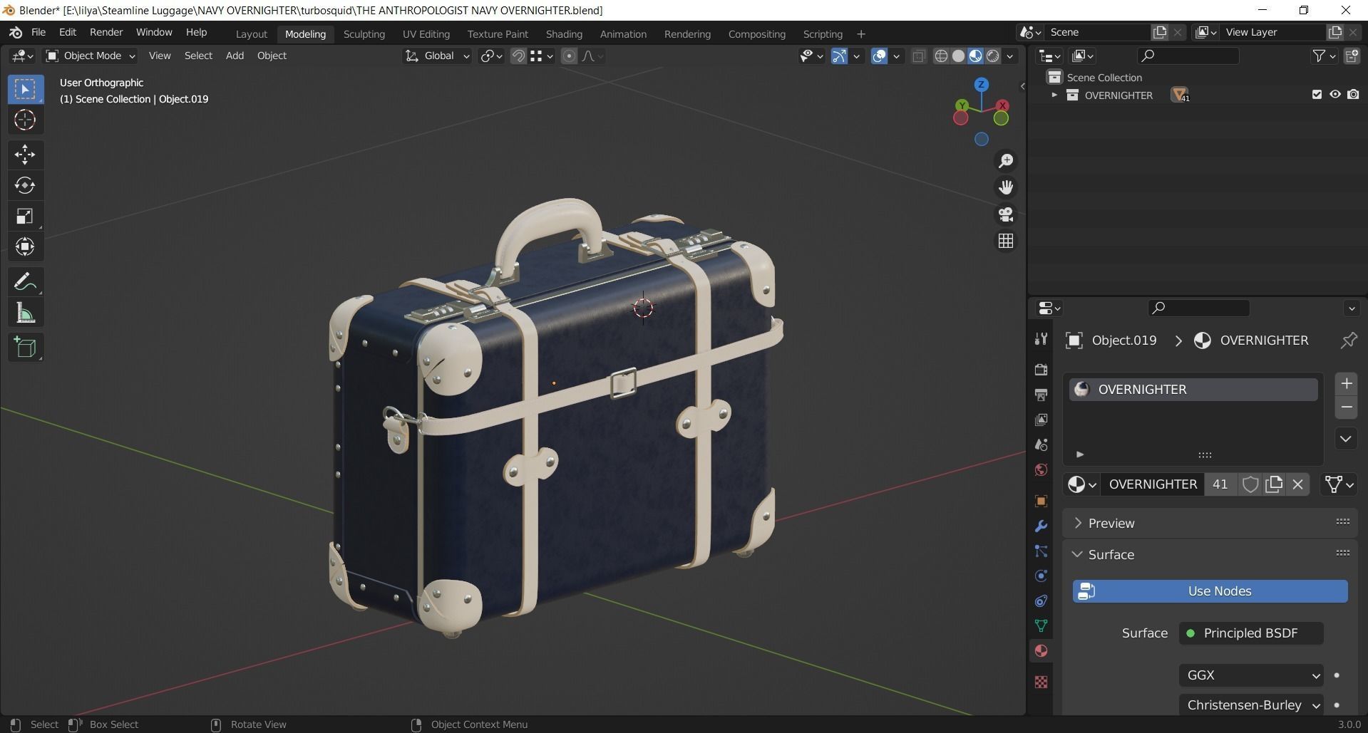 Steamline Anthropologist Navy Overnighter 3D model_11
