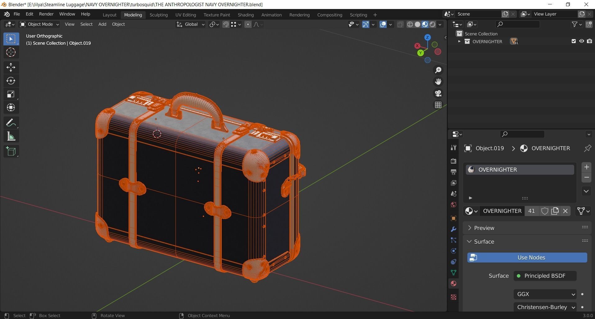 Steamline Anthropologist Navy Overnighter 3D model_12