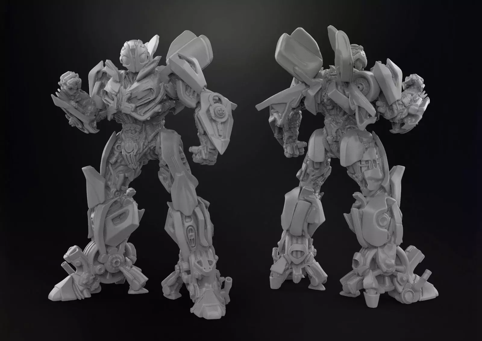 Bumblebee Battle mode Cut and Keyed 3D print model_0