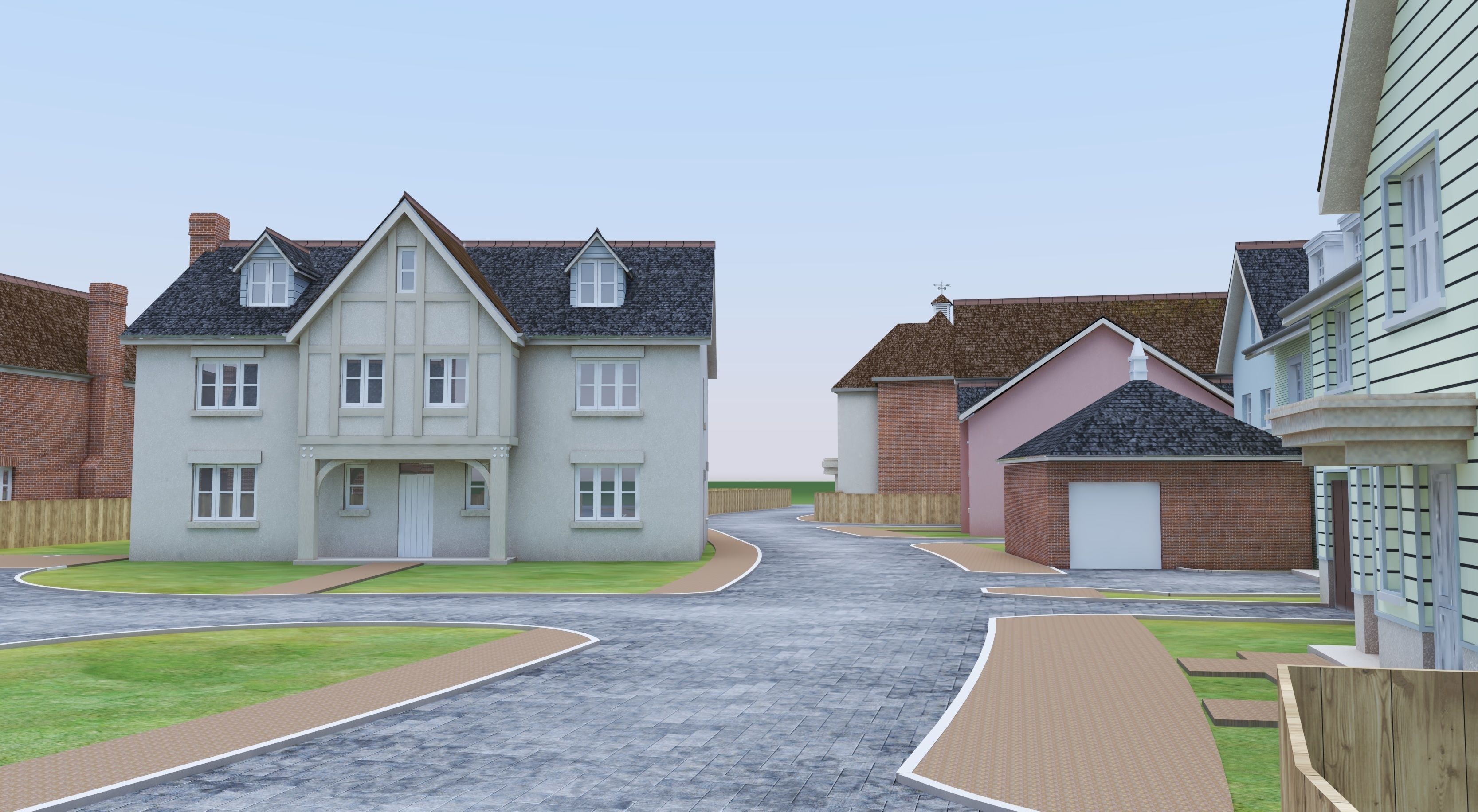 UK country neighborhood 3D model_6