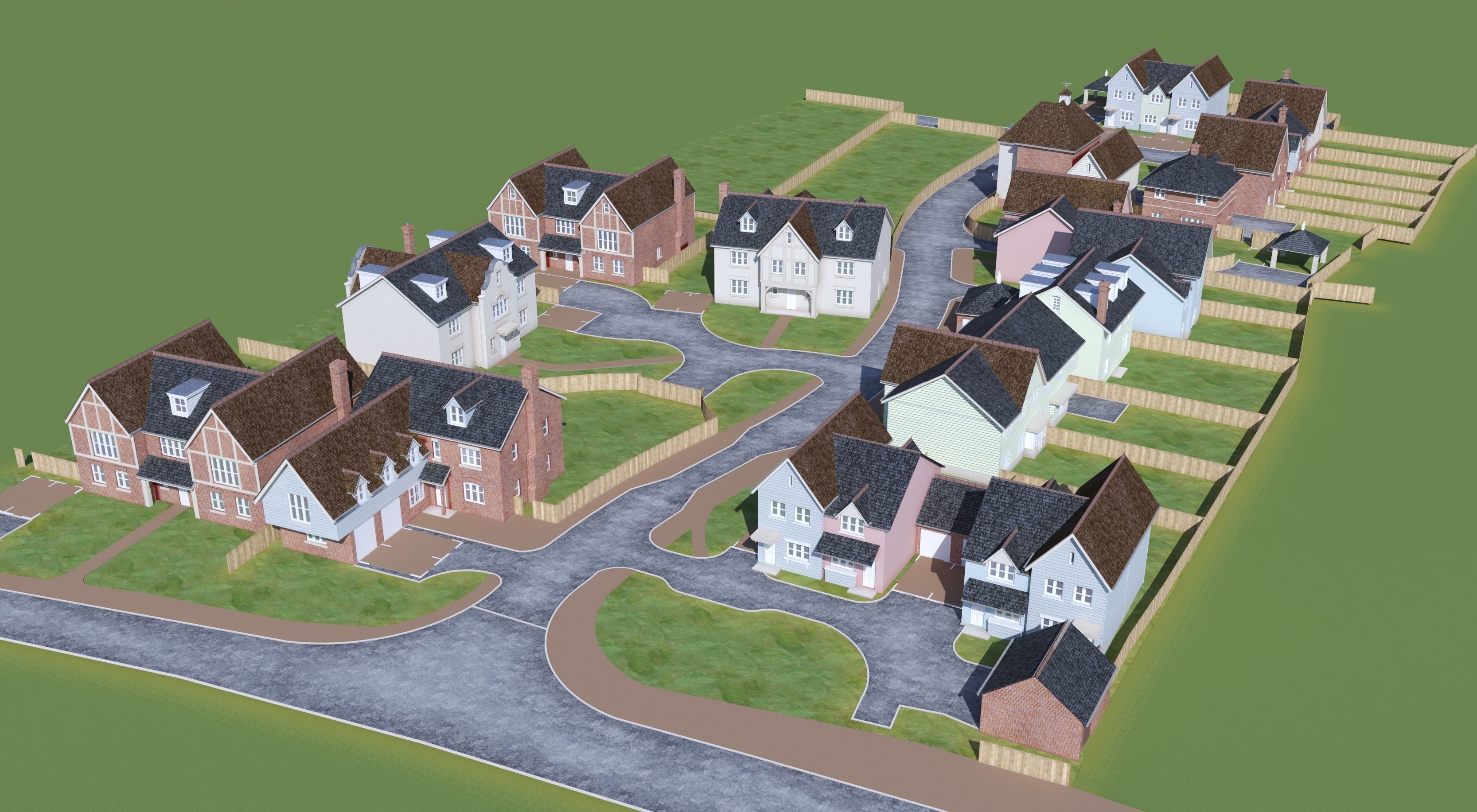 UK country neighborhood 3D model_15