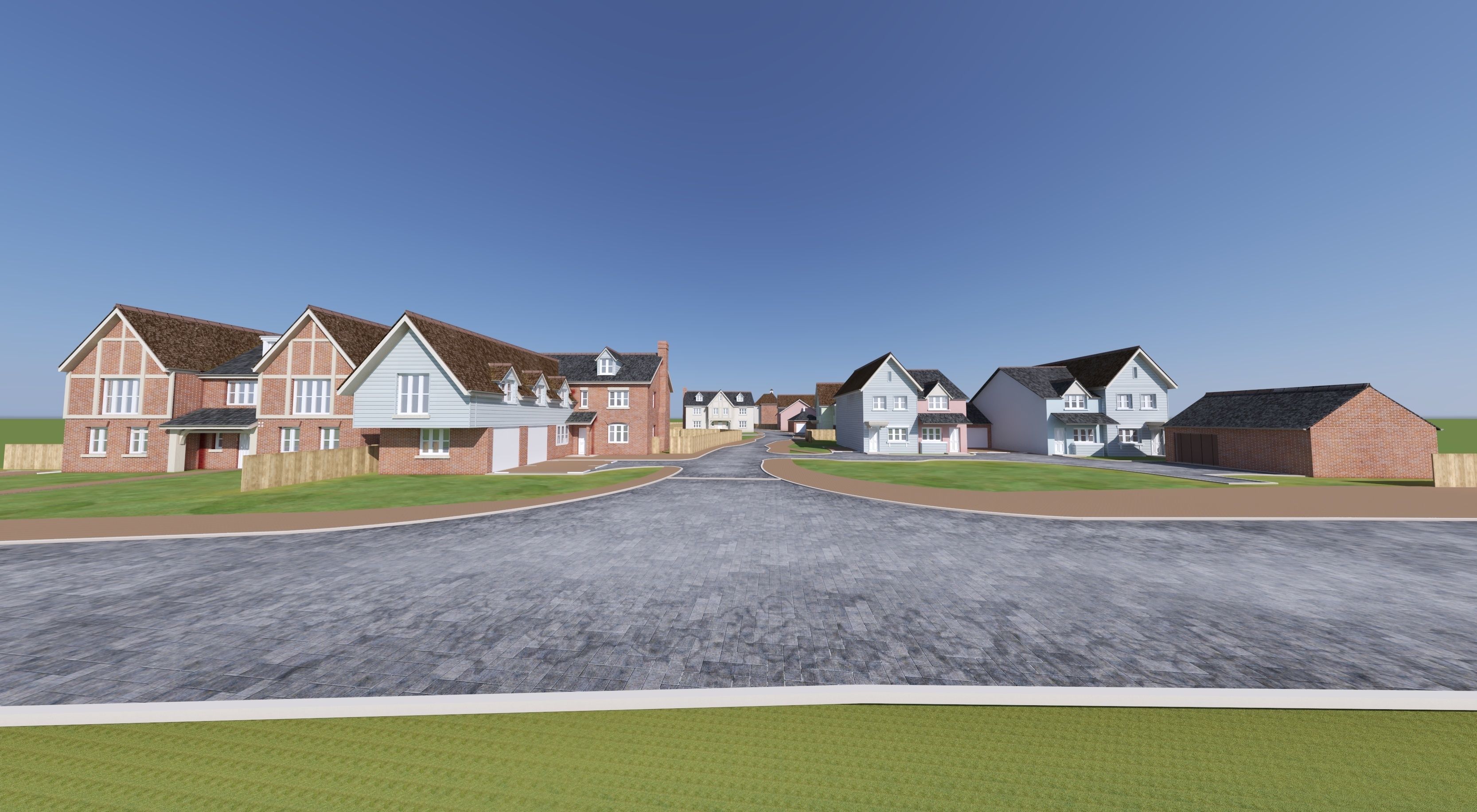 UK country neighborhood 3D model_1