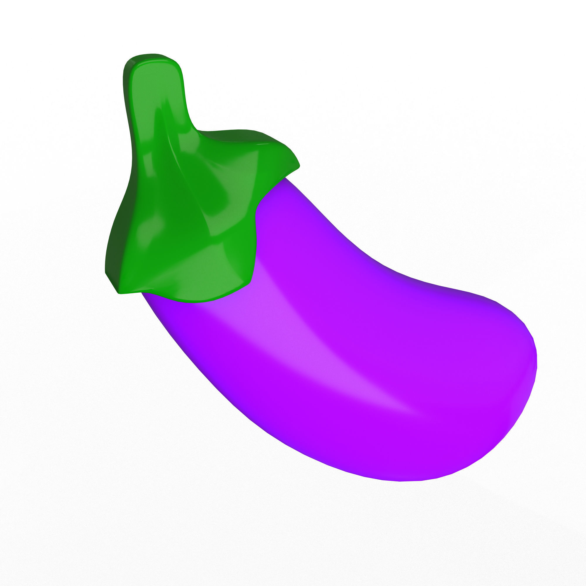 Eggplant Emoji Low-poly 3D model_1
