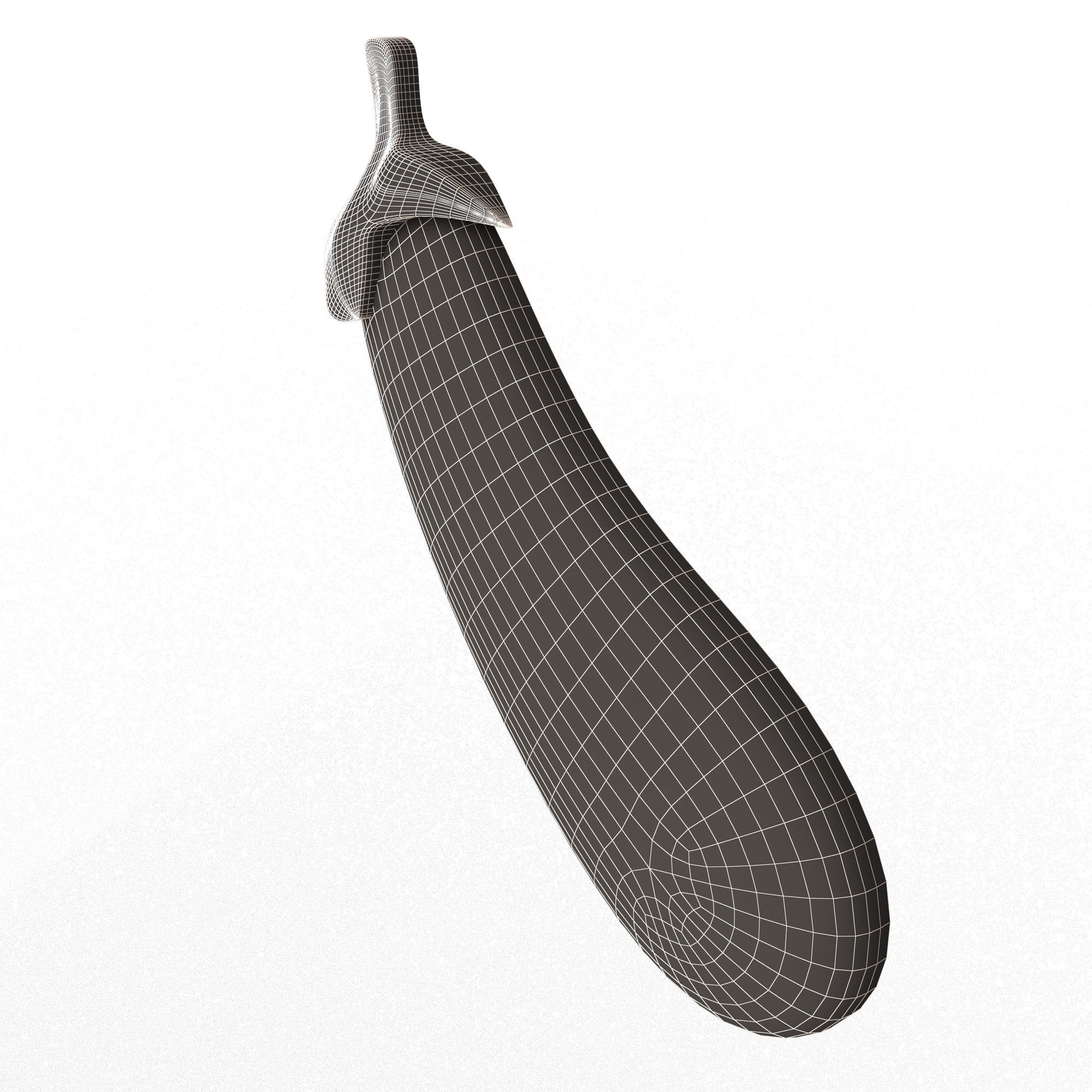 Eggplant Emoji Low-poly 3D model_8