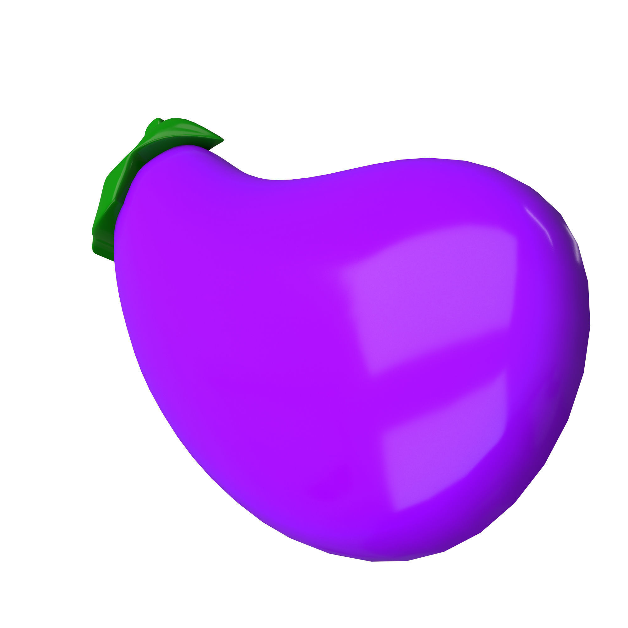 Eggplant Emoji Low-poly 3D model_4