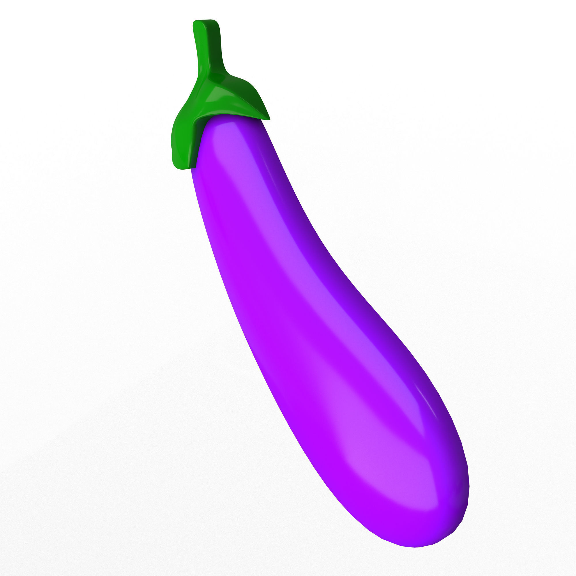 Eggplant Emoji Low-poly 3D model_2