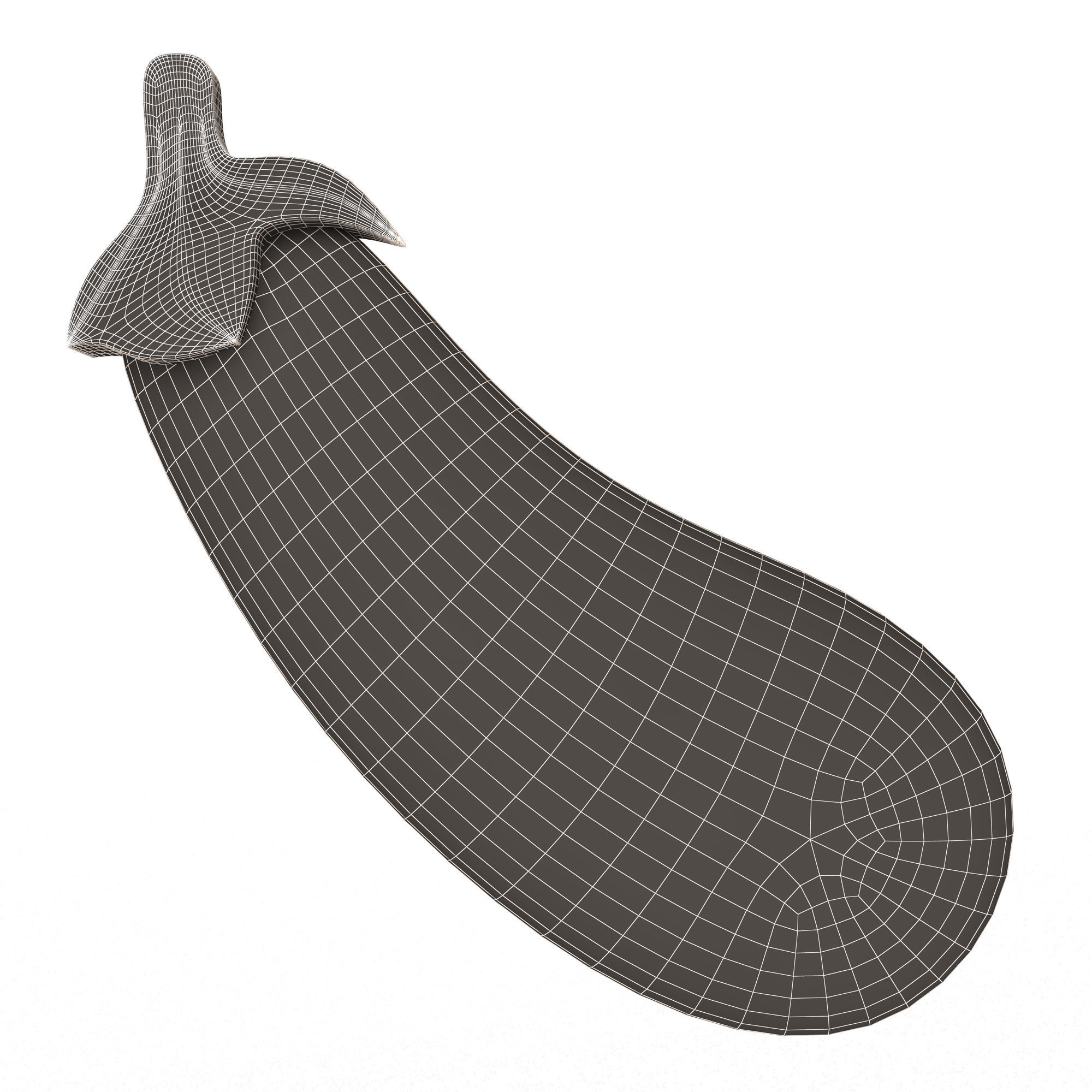 Eggplant Emoji Low-poly 3D model_6